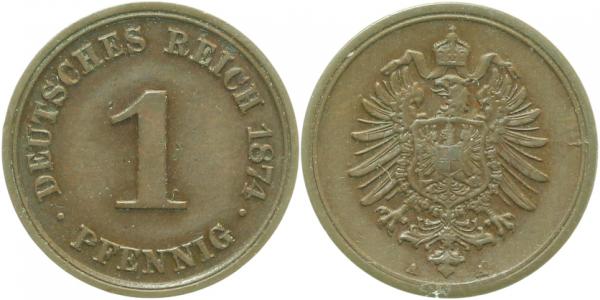 00174A~2.5 1 Pfennig  1874A ss/vz J 001  