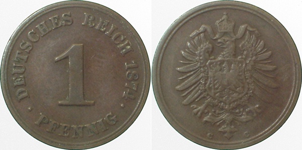 00174C~3.2 1 Pfennig  1874C ss- J 001  