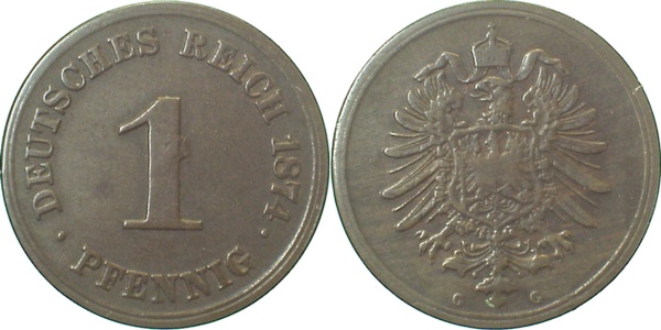 00174G~3.0 1 Pfennig  1874G ss J 001  