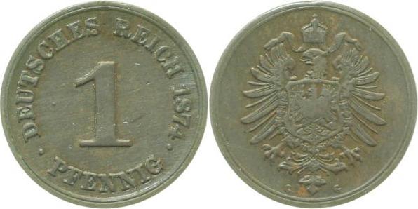 00174G~3.5 1 Pfennig  1874G s/ss J 001  