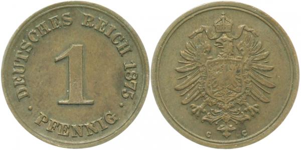 00175C~2.5 1 Pfennig  1875C ss/vz J 001  