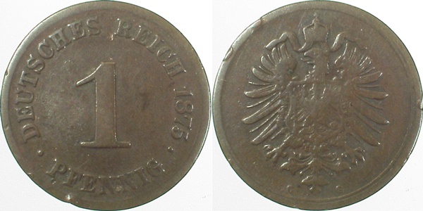 00175G~3.2 1 Pfennig  1875G ss- J 001  