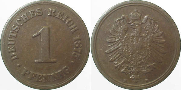 00175B~3.0 1 Pfennig  1875B ss J 001  