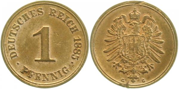 00185G~2.8-V 1 Pfennig  1885G ss+ kl. RF. J 001  