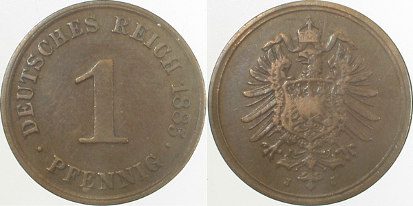 00185J~2.5 1 Pfennig  1885J ss/vz J 001  