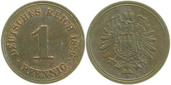 00186A~1.2 1 Pfennig  1886A prfr J 001  