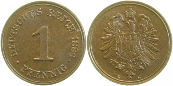 00186G~0.8 1 Pfennig  86G prfr feinst/ deutl. Riffelrand !!! Archiv F. J 001  