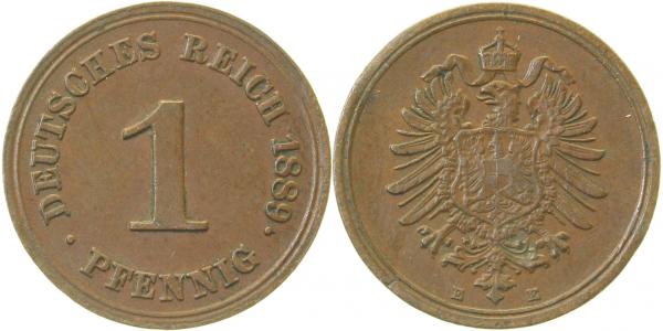 00189E~2.0 1 Pfennig  1889E vz J 001  