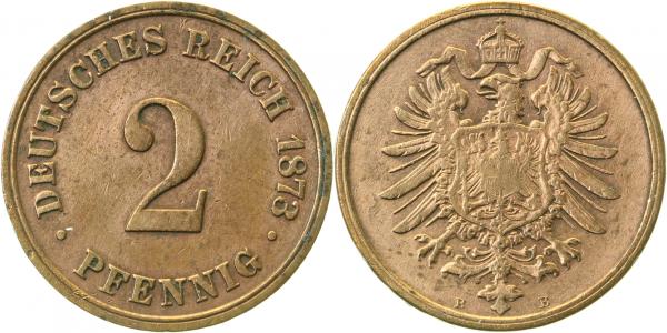 00273B~3.2 2 Pfennig  1873B ss- J 002  