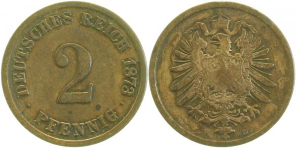 00273D~3.5 2 Pfennig  1873D s/ss J 002  