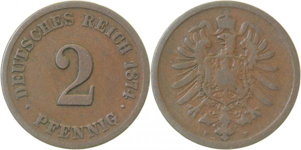 00274F~4.0 2 Pfennig  1874F s J 002  