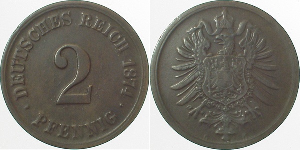 00274G~3.0 2 Pfennig  1874G ss J 002  