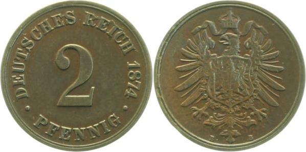 00274B~1.8-H 2 Pfennig  1874B vz+ J 002  