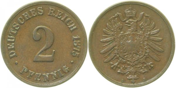 00275B~2.5 2 Pfennig  1875B ss/vz J 002  