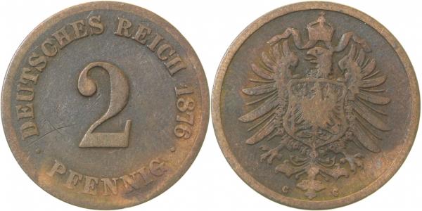 00276G~3.8 2 Pfennig  1876G s/ss J 002  