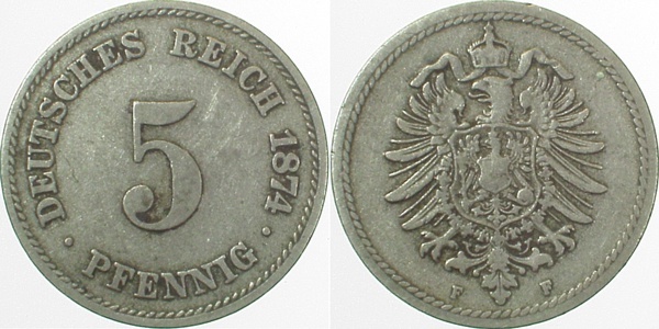 00374F~3.0 5 Pfennig  1874F ss J 003  