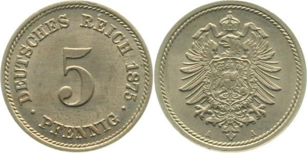 00375A~1.1 5 Pfennig  1875A prfr/st !!! J 003  