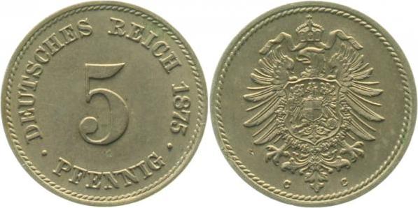 00375C~2.0 5 Pfennig  1875C vz J 003  