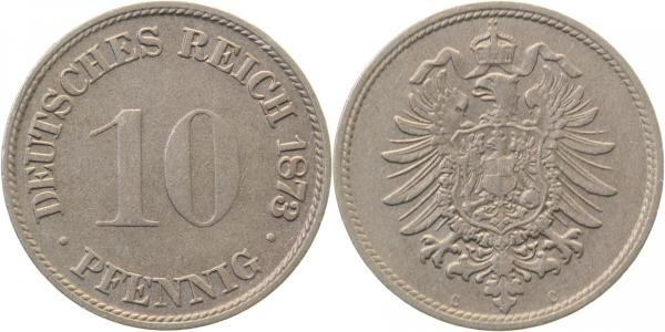 00473C~1.8b 10 Pfennig 73C leicht.Riffelr.vz+ Schaaf 4G10  