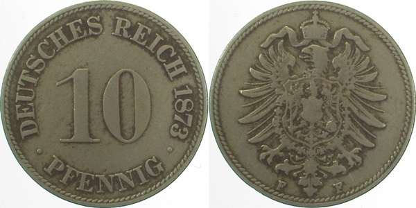 00473F~3.5 10 Pfennig  1873F s/ss J 004  