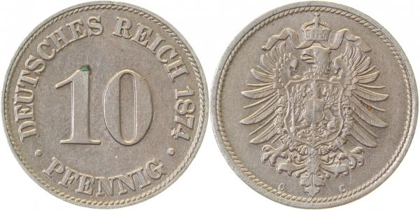 00474C~1.5 10 Pfennig  1874C f.prfr J 004  
