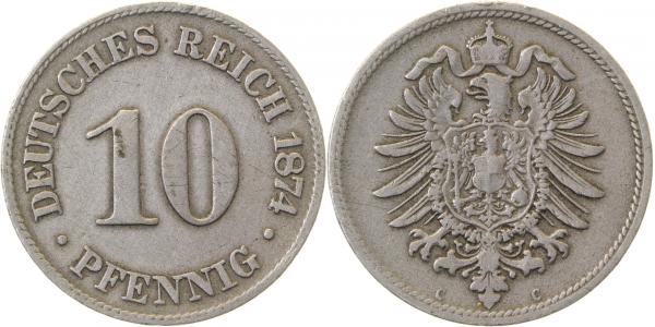 00474C~3.5 10 Pfennig  1874C s/ss J 004  