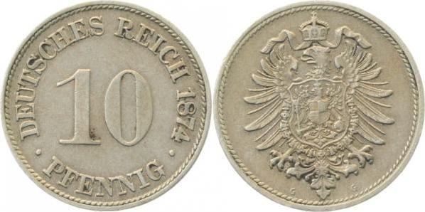 00474G~1.8 10 Pfennig  1874G vz+ J 004  
