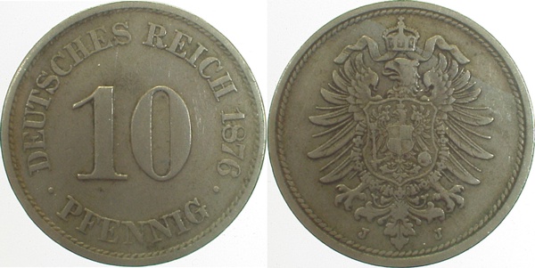 00476J~3.0 10 Pfennig  1876J ss J 004  