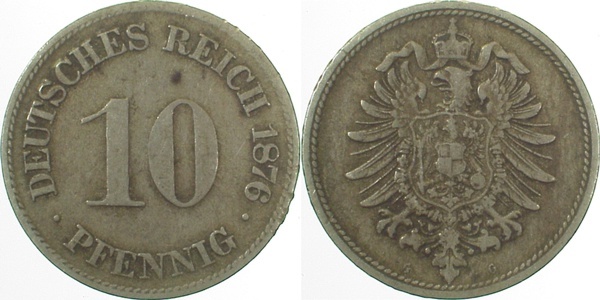 00476G~3.0 10 Pfennig  1876G ss J 004  