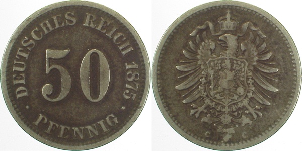 00775C~3.0 50 Pfennig  1875C ss J 007  