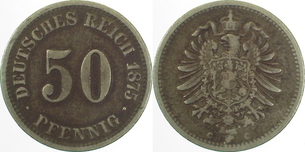 00775C~3.0 50 Pfennig  1875C ss J 007  