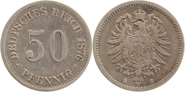 00776H~3.2 50 Pfennig  1876H f. ss J 007  