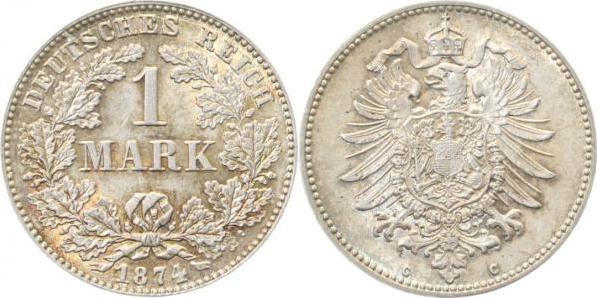 00974C~1.5b-PAT 1 Mark  1874C vz/st leichte patina !! J 009  