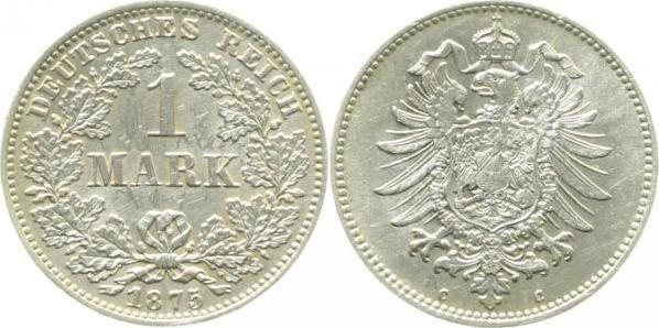 00975C~2.2b 1 Mark  1875C f.vz leichte Kratzer J 009  