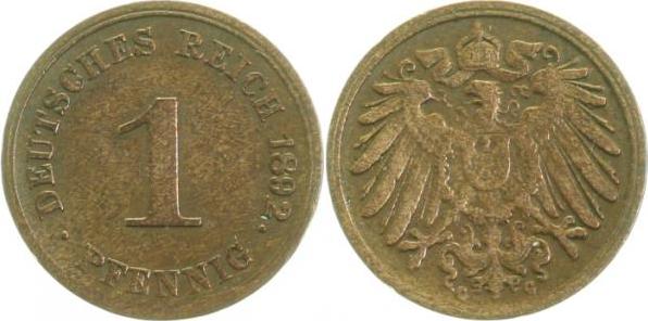 01092G~3.0 1 Pfennig  1892G ss J 010  