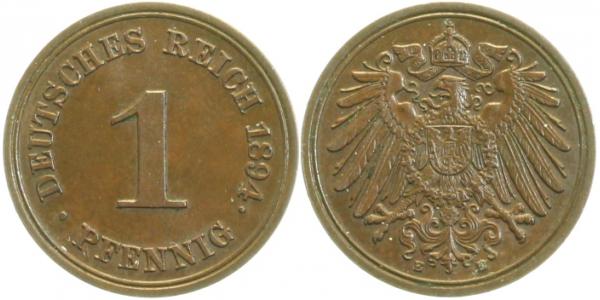 01094E~1.8 1 Pfennig  1894E vz+ !!! J 010  