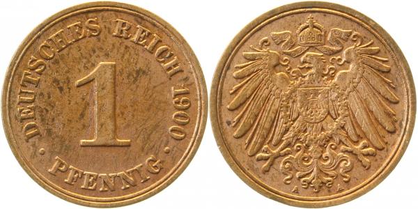 010n00A~2.0 1 Pfennig  1900A vz J 010  