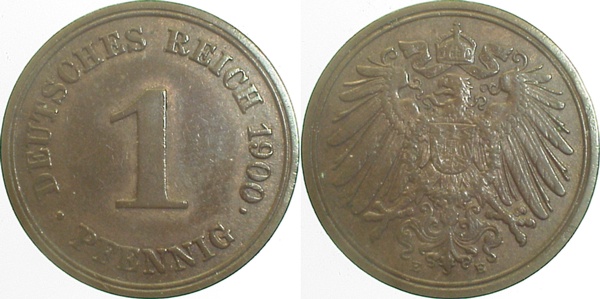 010n00E~2.0 1 Pfennig  1900E vz J 010  