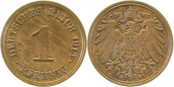 010n15G~1.2b 1 Pfennig  1915G prfr 1 leichter Kr. J 010  