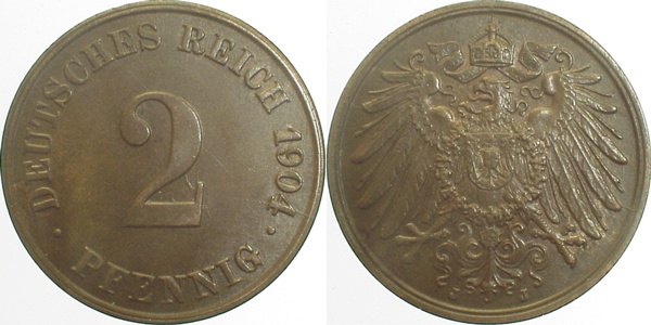 01104J~1.8 2 Pfennig  1904J vz+ !!! J 011  