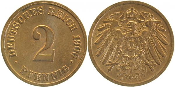 01106J~2.5 2 Pfennig  1906J ss/vz J 011  