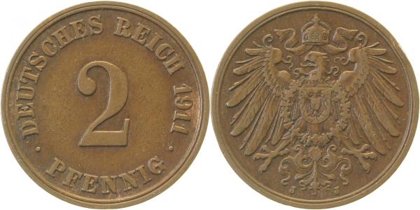 01111J~2.0 2 Pfennig  1911J vz J 011  