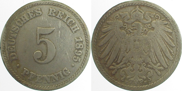 01295E~3.0 5 Pfennig  1895E ss J 012  