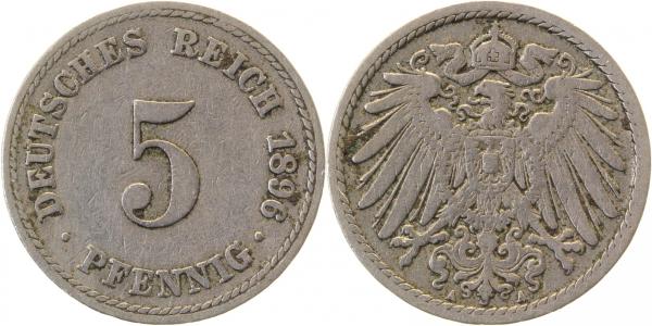 01296A~3.0 5 Pfennig  1896A ss J 012  