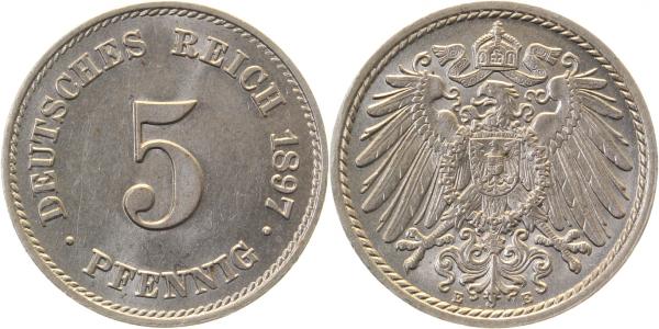 01297E~1.2 5 Pfennig  1897E f.stgl !!!!! J 012  