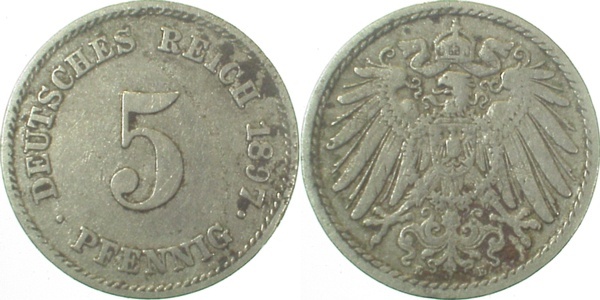 01297E~3.0 5 Pfennig  1897E ss J 012  
