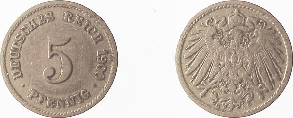 012n00G~3.2 5 Pfennig  1900G ss- J 012  