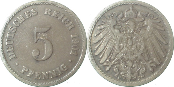 012n01F~3.0 5 Pfennig  1901F ss J 012  