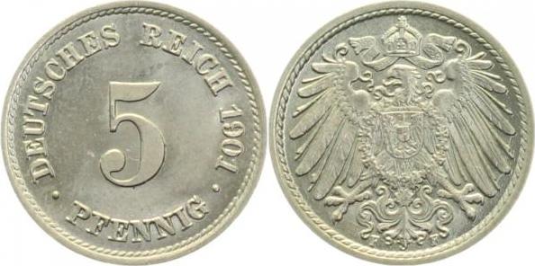 012n01F~1.2 5 Pfennig  1901F prfr !! J 012  