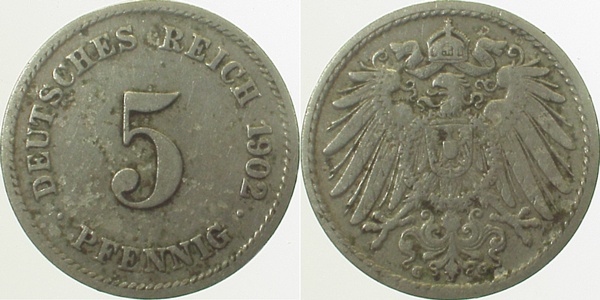 012n02G~3.5 5 Pfennig  1902G s/ss J 012  